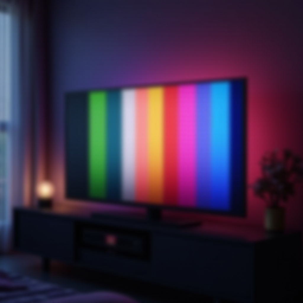 paski kolorów na ekranie telewizora