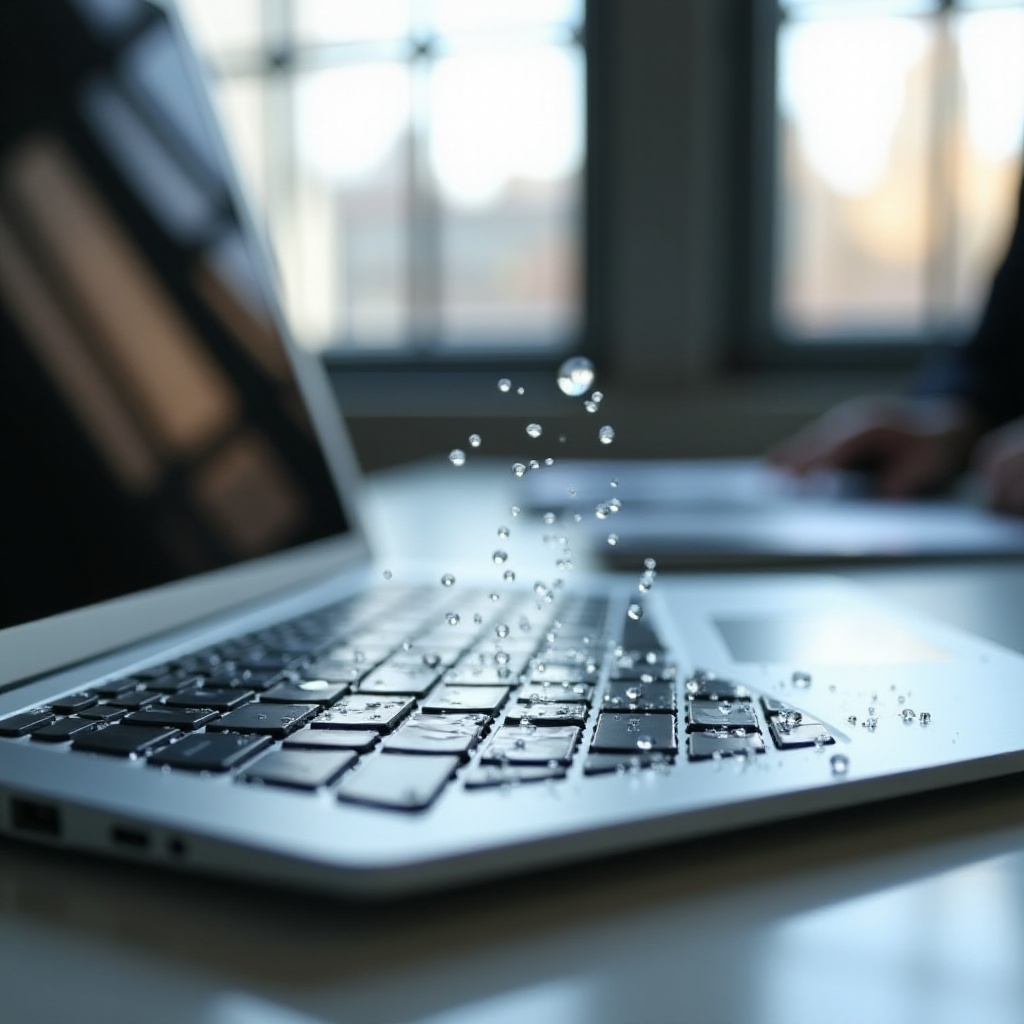 разлил воду на ноутбук, все еще работает