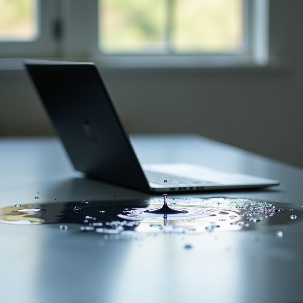 derramei água no laptop, ainda funciona