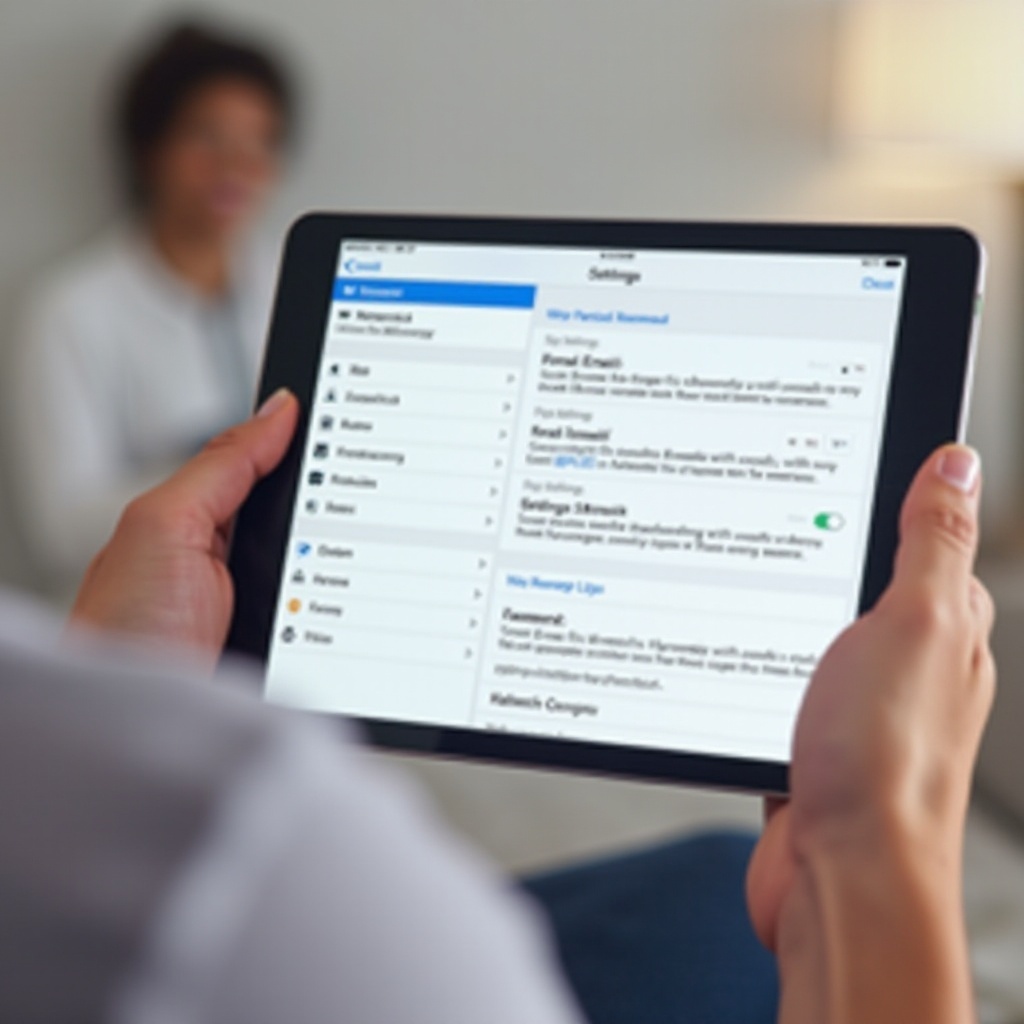 como mudar meu endereço de e-mail no iPad