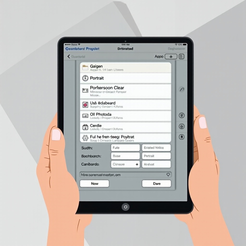 изменить ориентацию iPad