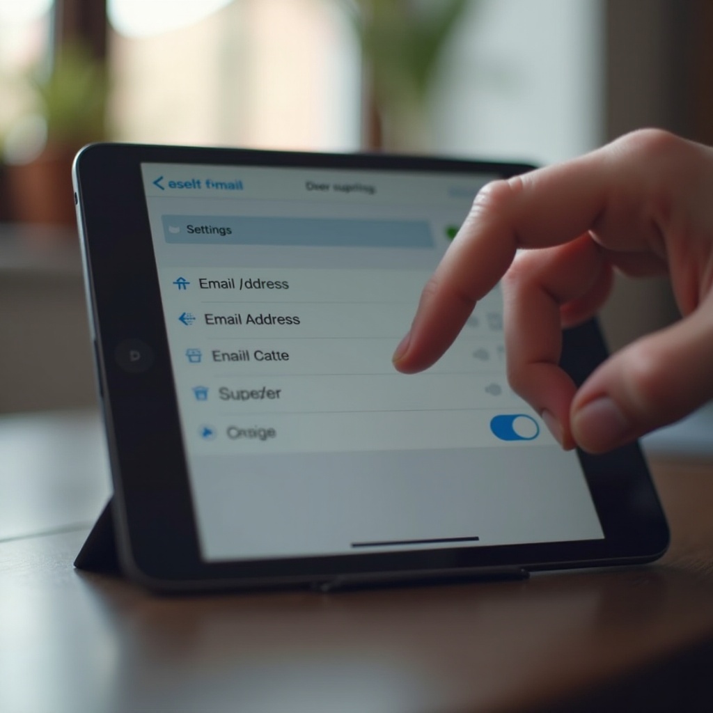 как изменить адрес электронной почты на iPad